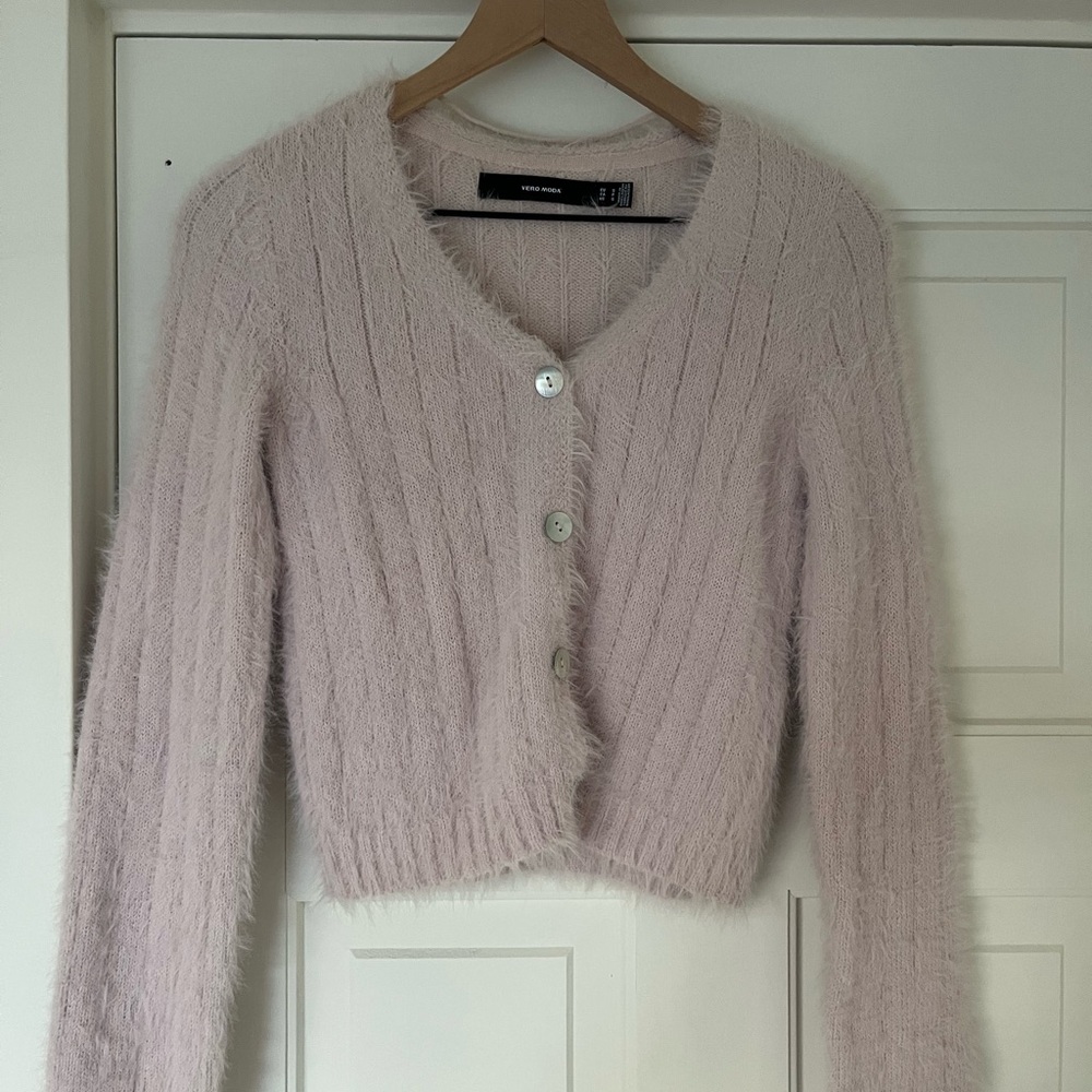 VERO MODA Soft Pink Lavender V-Neck Cardigan